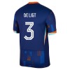 Conjunto (Camiseta+Pantalón Corto) Países Bajos De Ligt 3 Segunda Equipación Euro 2024 - Niño